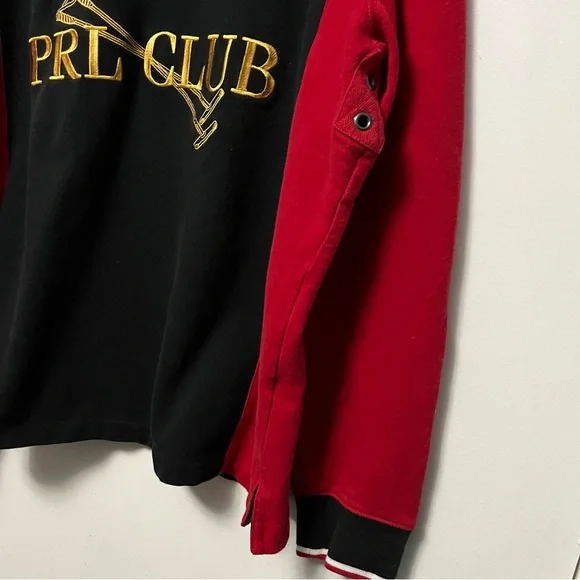 POLO RALPH LAUREN BIG LOGO SWEATSHIRT VINTAGE CREST EMBROIDERED COLLAR SWEATER - Picture 8 of 11